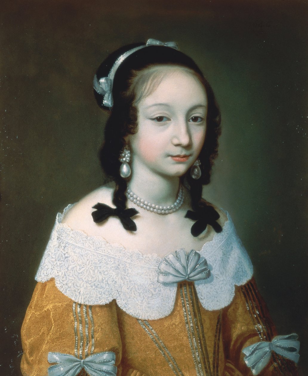 Portret van een dame in een gele zijden jurk, 1646 door Charles Beaubrun