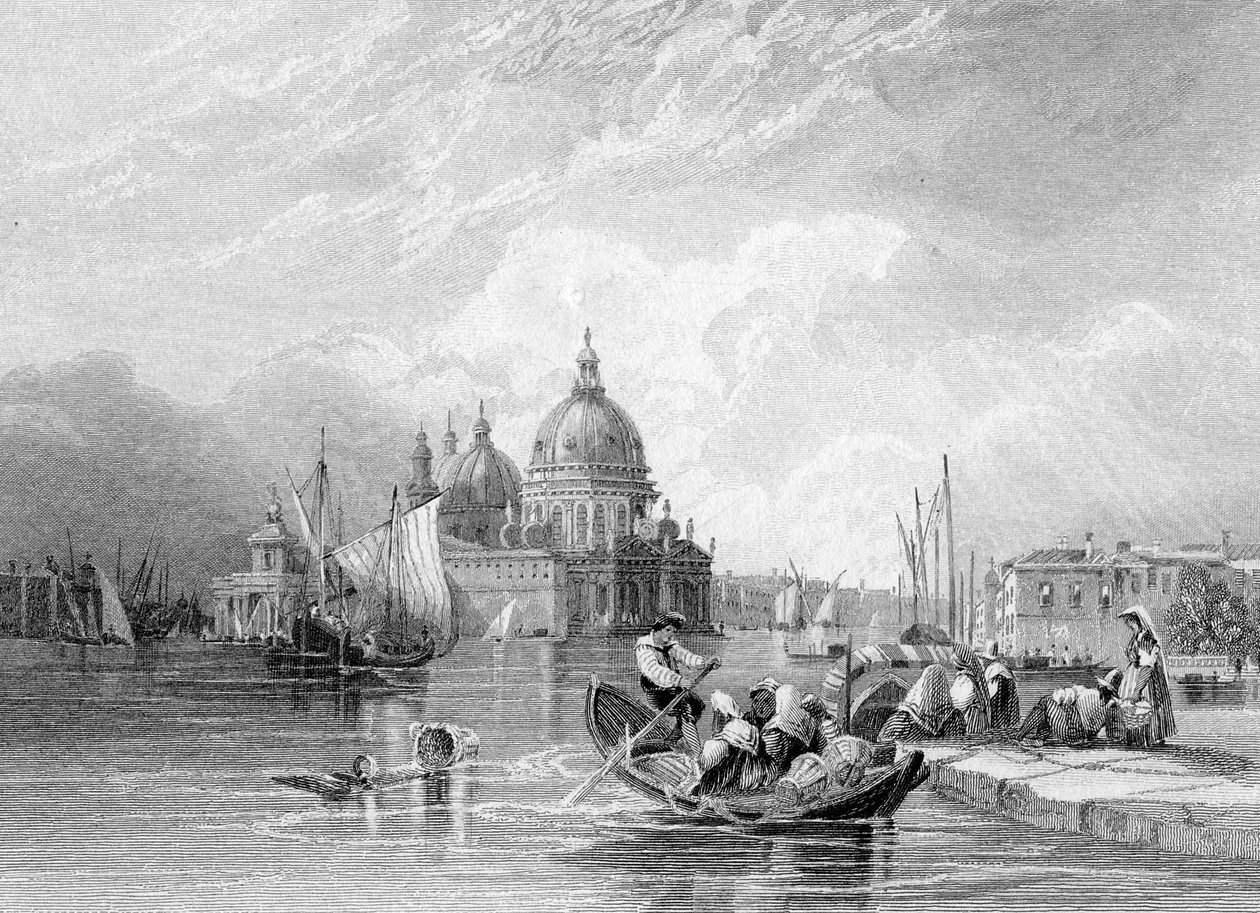 Het Grote Kanaal, Venetië, gegraveerd door J. Thomas, ca. 1829 door Charles Bentley