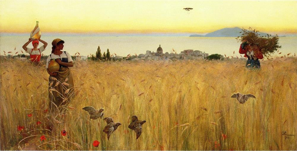 Vrouwen in de Tarwevelden, Anacapri door Charles Caryl Coleman