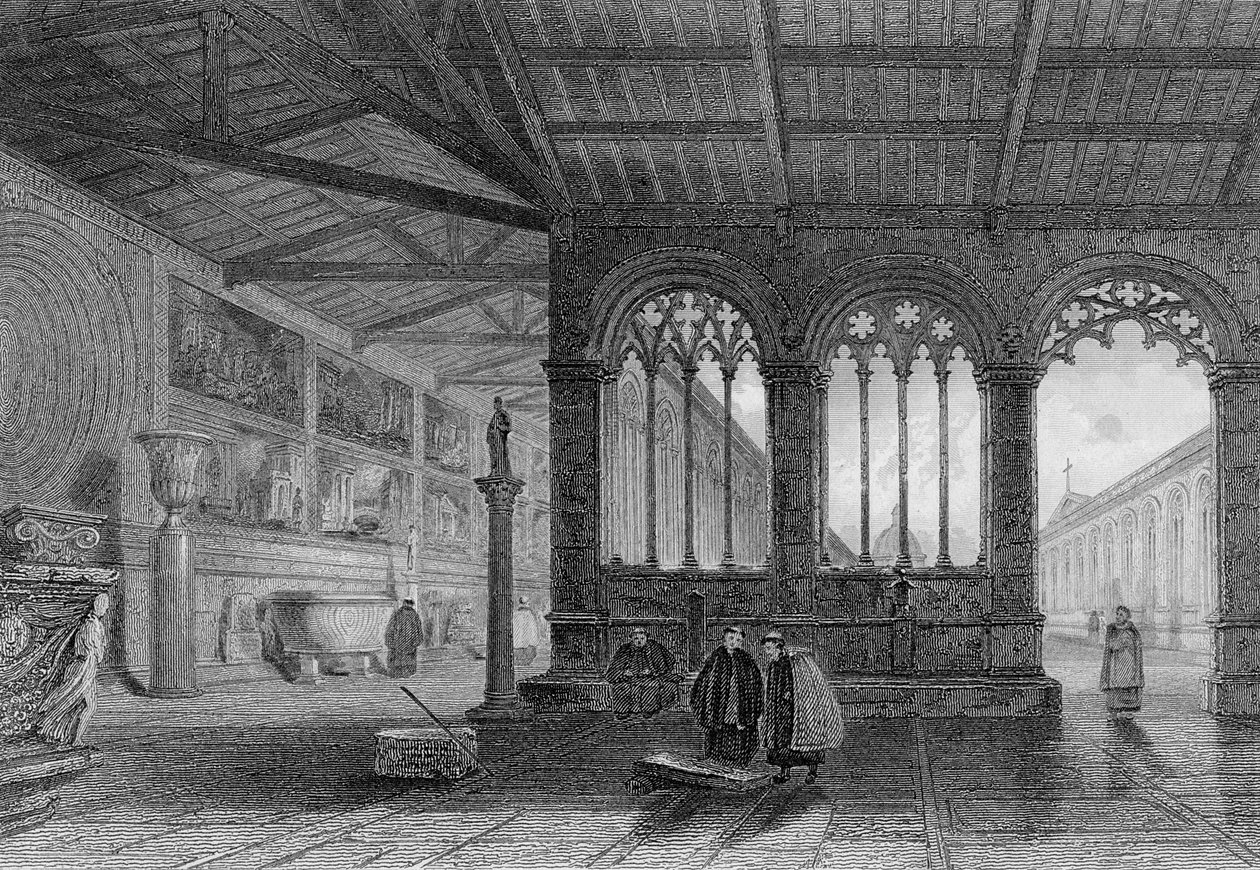 Campo Santo, Pisa, gegraveerd door Edward Finden door Charles Cattermole