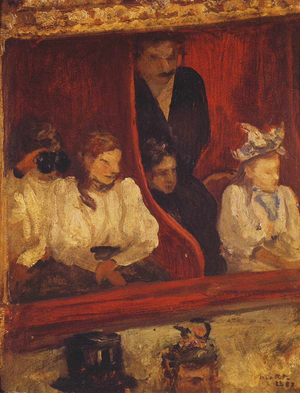 Loge in de Opera-Comique, 1887 door Charles Cottet