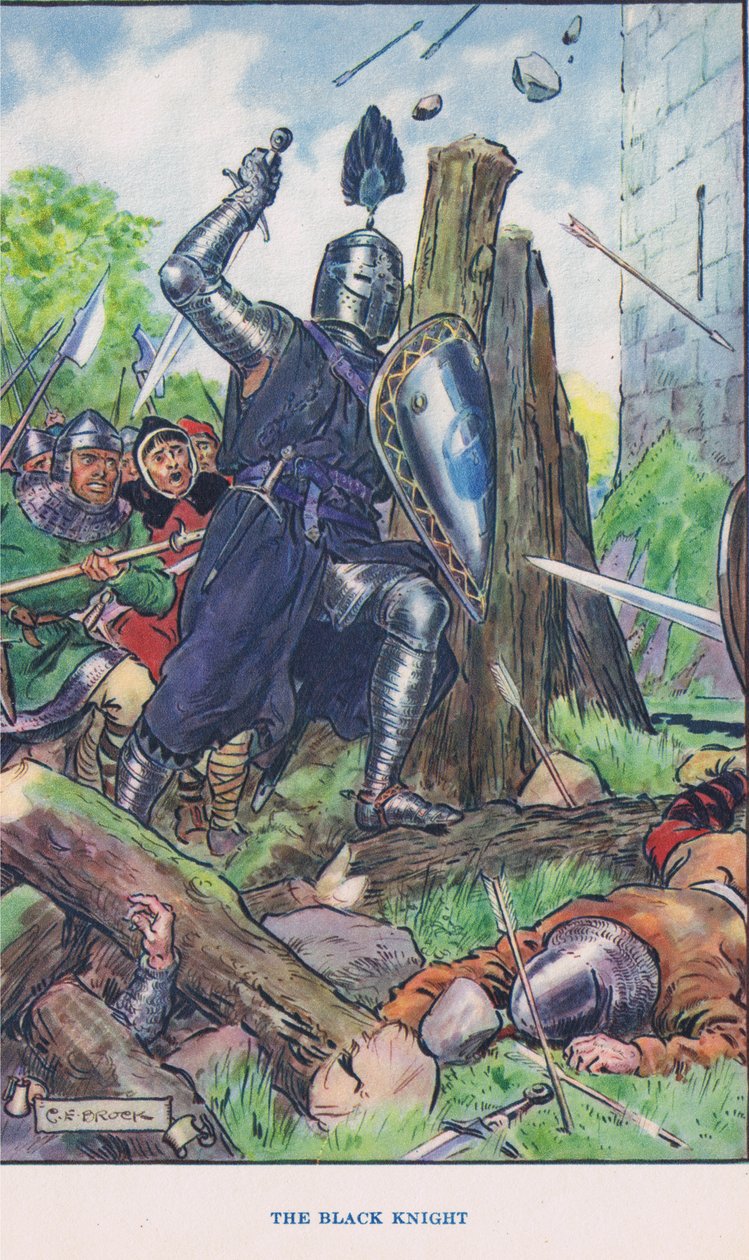 Het Belegerde Kasteel - De Zwarte Ridder, illustratie uit 