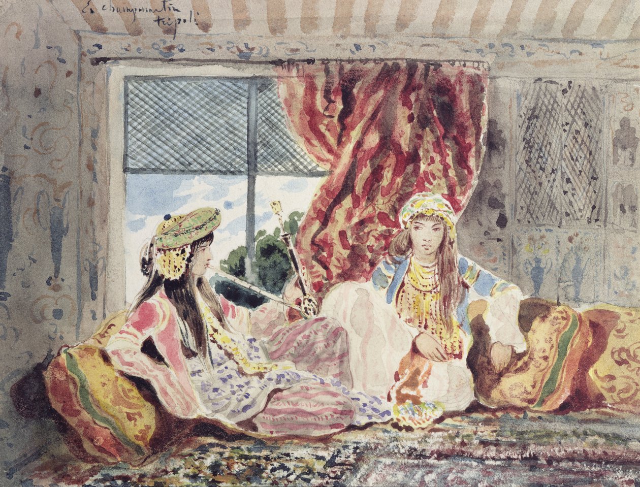 Tripoli, een harem door Charles Emile Callande de Champmartin