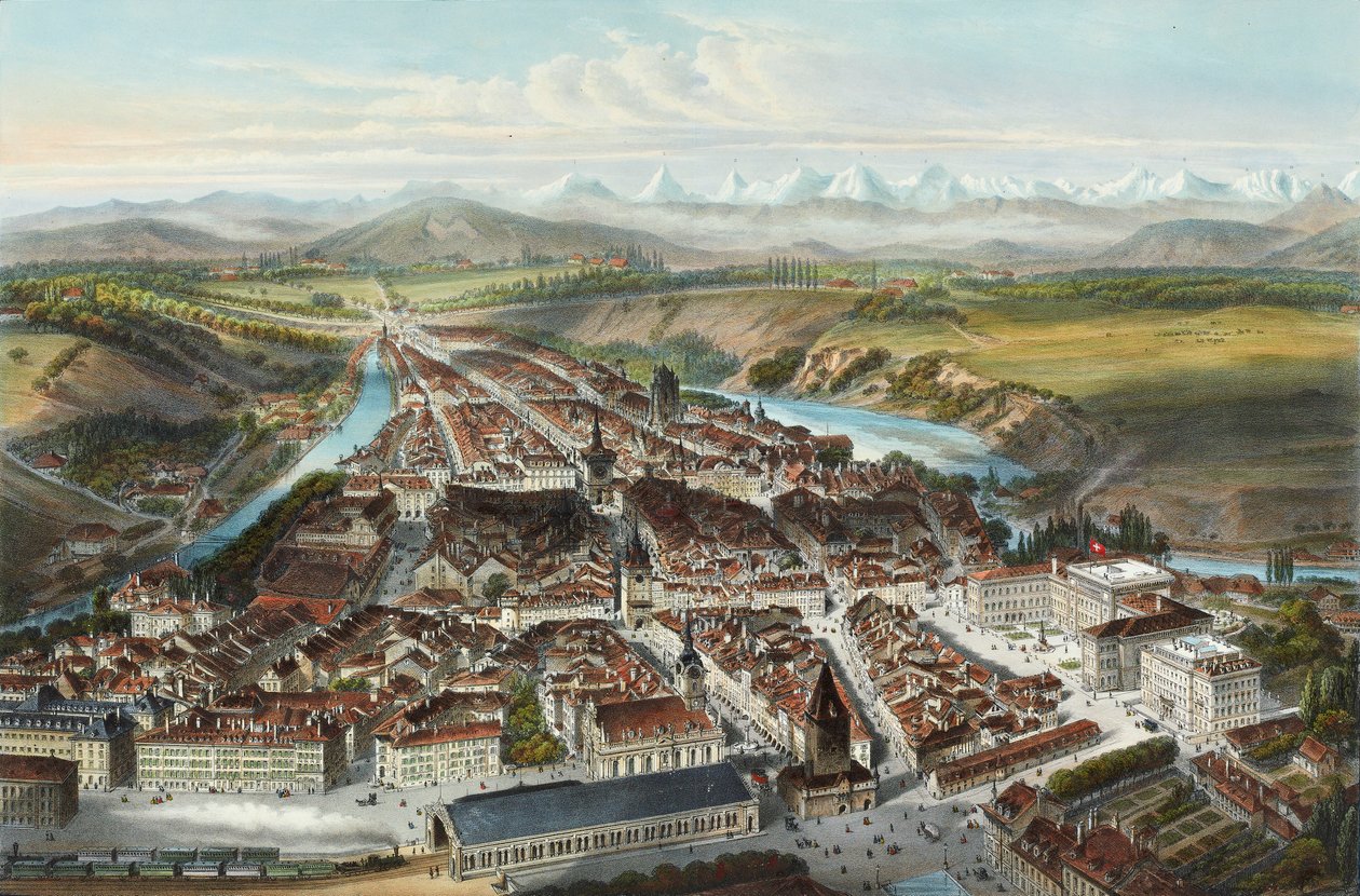De stad Bern door Charles Fichot