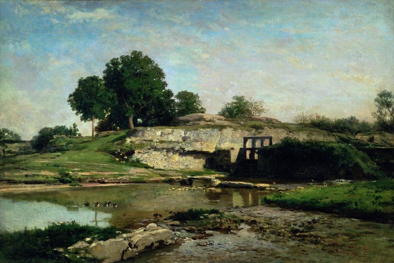 De Sluis bij Optevoz, 1859 door Charles Francois Daubigny