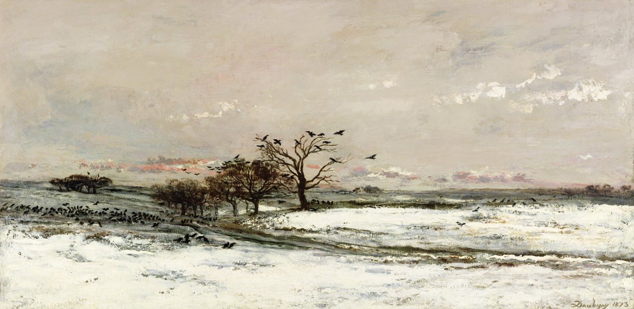 De Sneeuw, 1873 door Charles Francois Daubigny