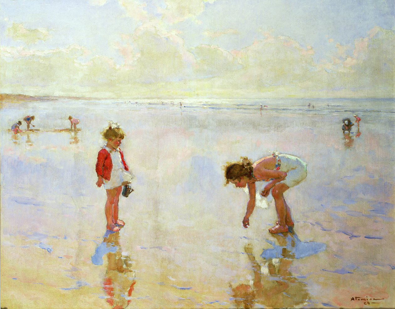 Strandscène door Charles Garabed Atamian