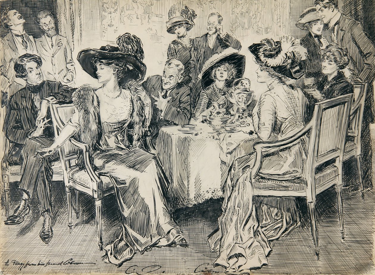 Haar Houding, Haar Onbewustheid, de Winnende Eenvoud van Haar Manier Werden Overal Opgemerkt door Charles Dana Gibson