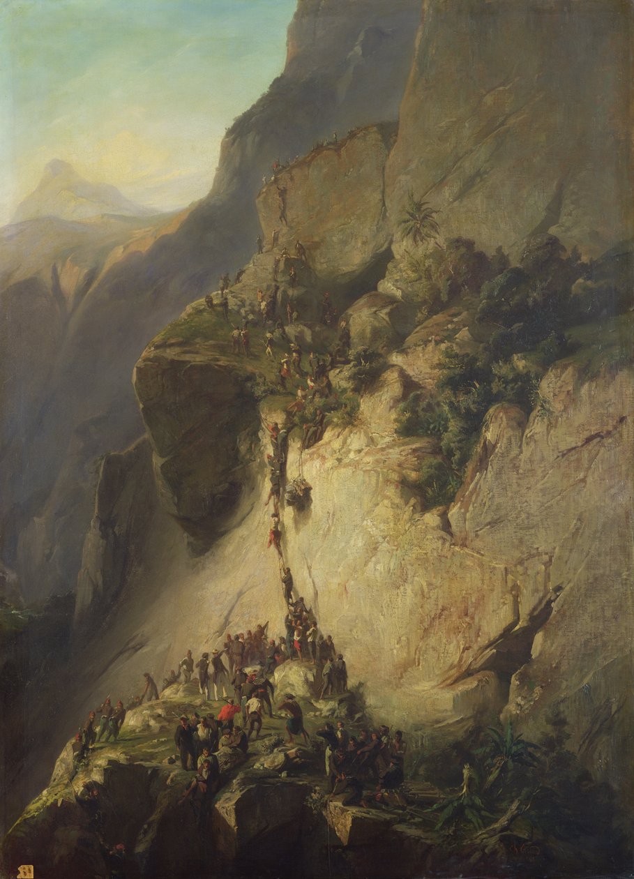 De Inname van Fort Fautuhua, Tahiti, 17 december 1846 door Charles Giraud