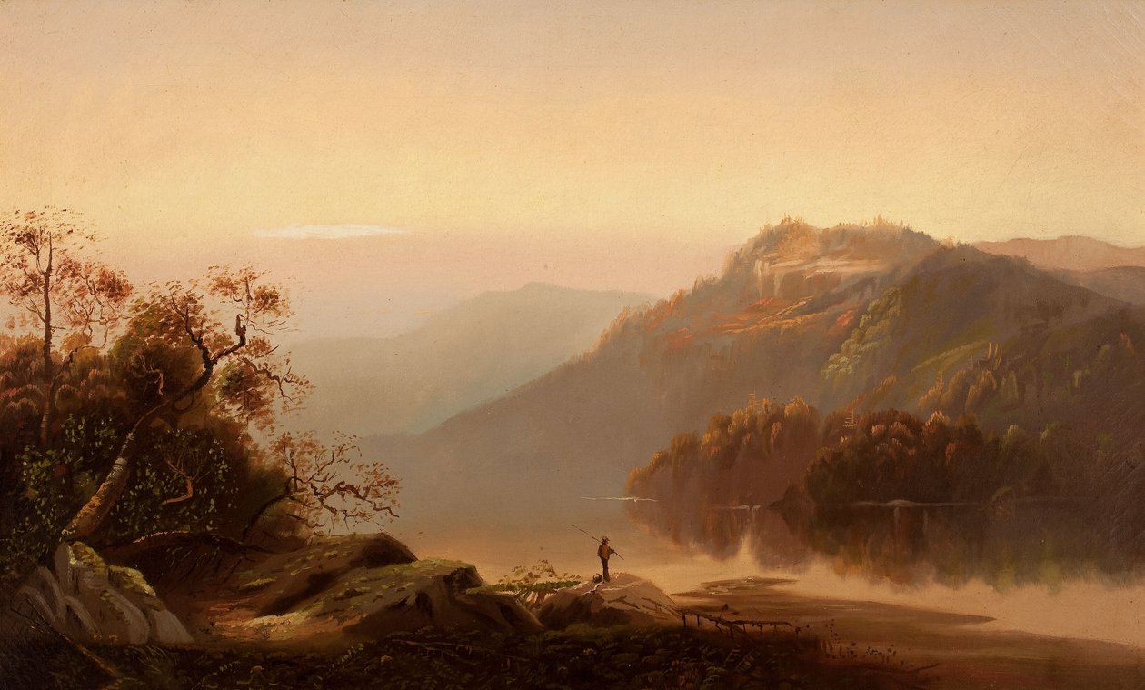 Zonsondergang op de Hudson door Charles H. Chapin
