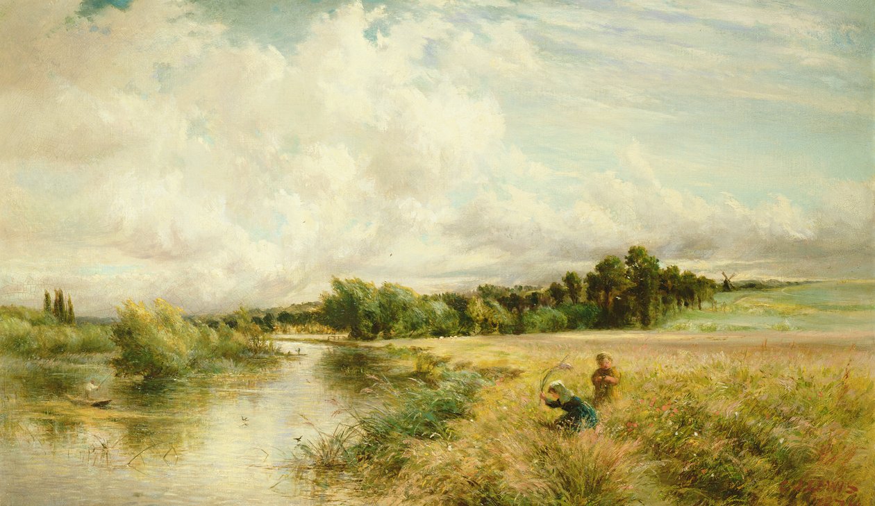 Jonge rietsnijders door Charles James Lewis