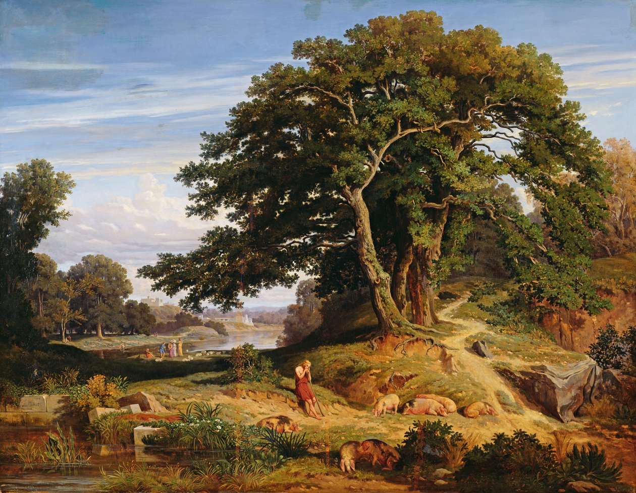 De Verloren Zoon die de Varkens Hoedt door Charles Joseph Lecointe