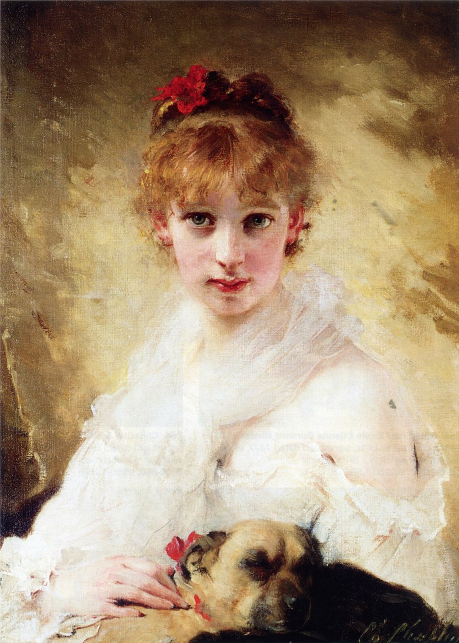 Haar favoriete hond door Charles Joshua Chaplin