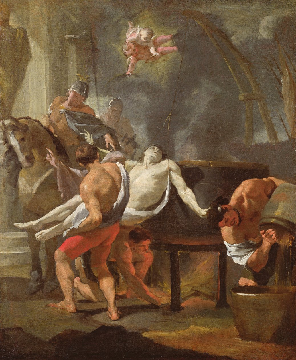 Een schets van Het Martelaarschap van Sint Johannes de Evangelist, 1641 door Charles Le Brun