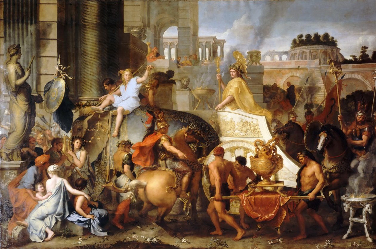 Intocht van Alexander in Babylon of De triomf van Alexander door Charles Le Brun