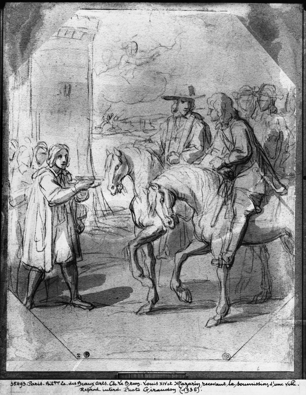 Lodewijk XIV ontvangt de overgave van een stad door Charles Le Brun