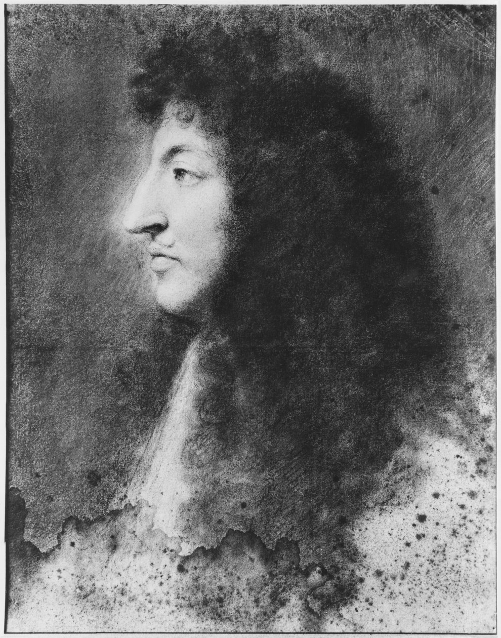 Portret van Lodewijk XIV, jong, in profiel naar links, c.1669-70 door Charles Le Brun