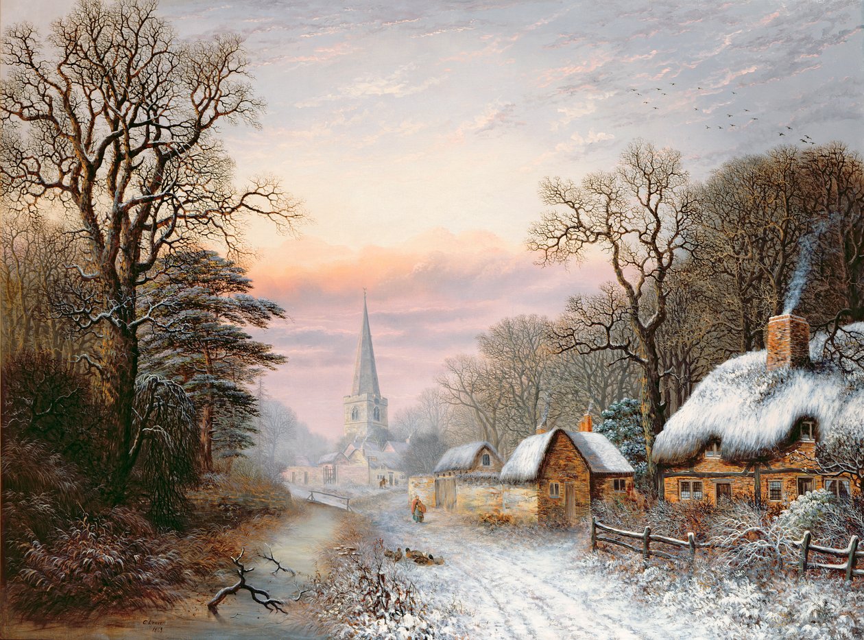 Winterlandschap, 1869 door Charles Leaver