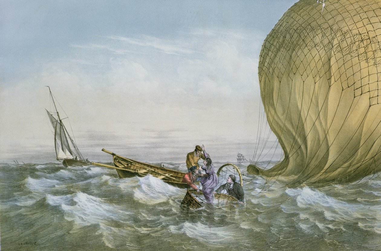 Redding van de heteluchtballon, 1874 door Charles Leduc