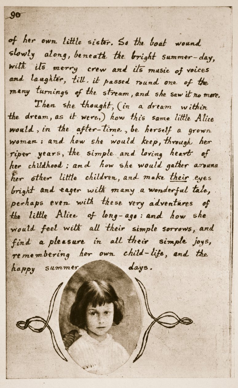 Alice Liddell op de laatste pagina van 