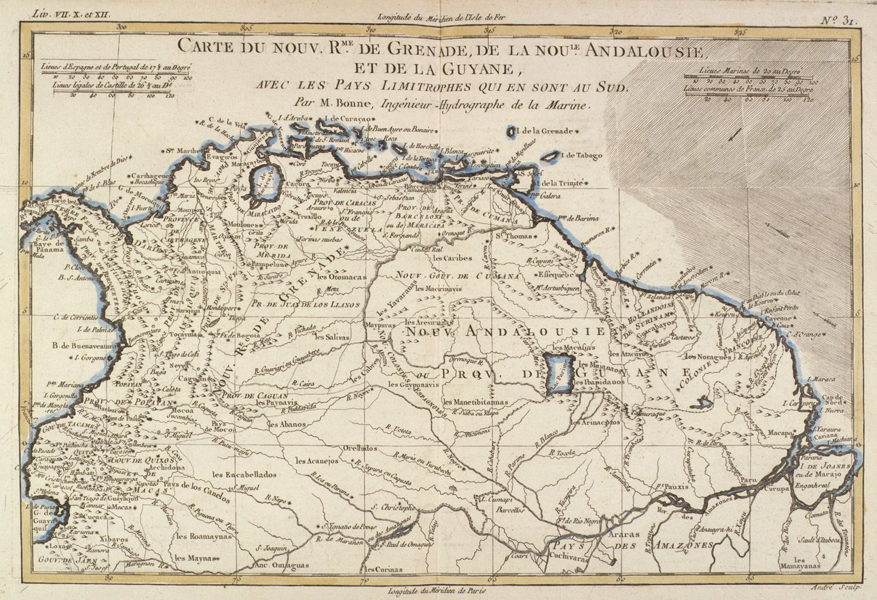 De nieuwe koninkrijken van Grenada, Nieuw-Andalusië en Guyana, uit 