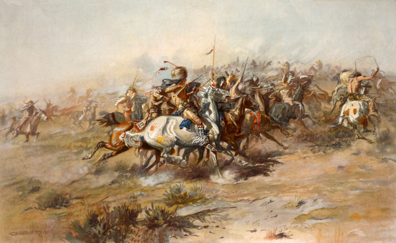 De Slag bij Little Bighorn, juni 1876, uitgegeven 1905 door Charles Marion Russell