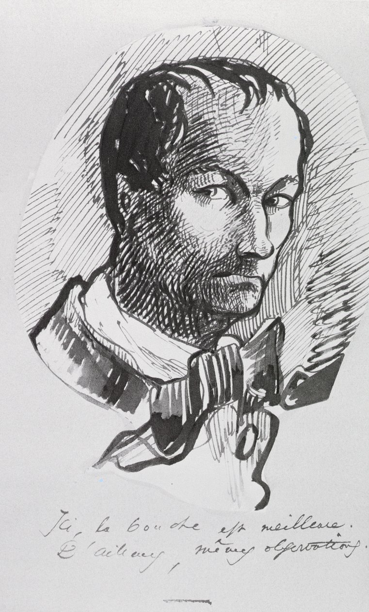 Zelfportret door Charles Pierre Baudelaire
