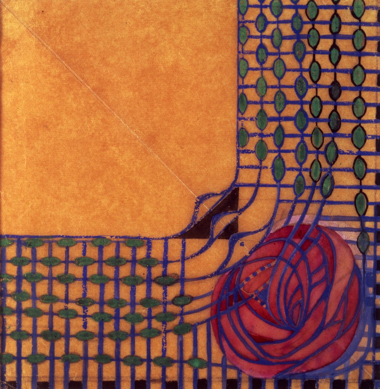 Textielontwerp, ca. 1915 door Charles Rennie Mackintosh