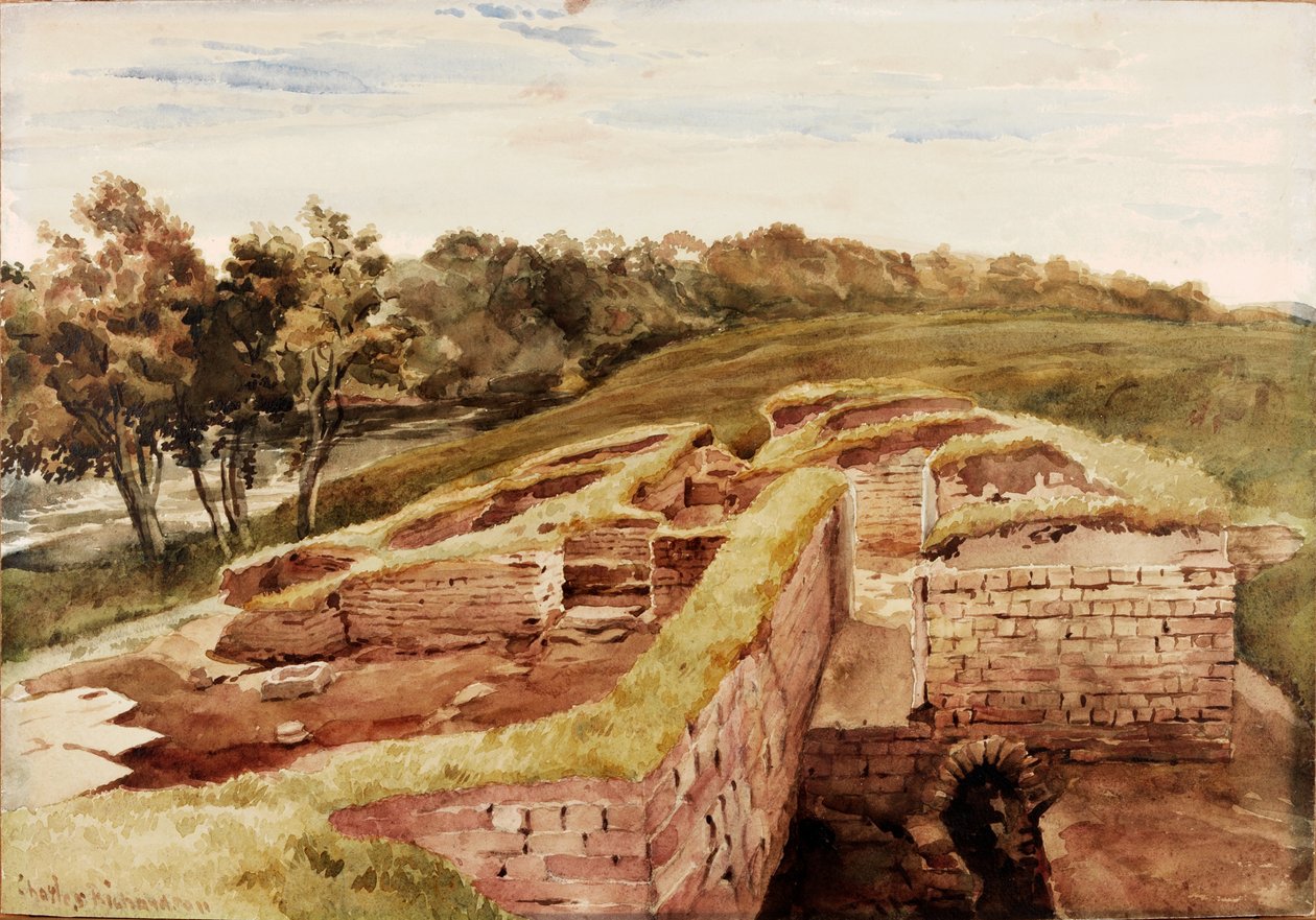 De Romeinse Baden, Chesters, North Tyne (Oostelijk Uitzicht) door Charles Richardson