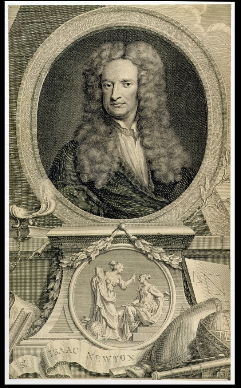 Sir Isaac Newton (1642-1727) door Charles Robert Leslie