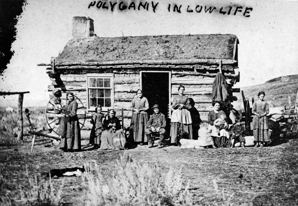Polygamie in de Lage Levensstandaard, ca. 1860s door Charles Roscoe Savage