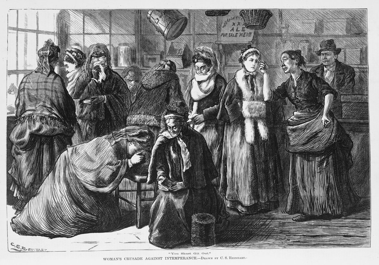 Vrouwenkruistocht tegen onmatigheid, uitgegeven 1874 door Charles Stanley Reinhart