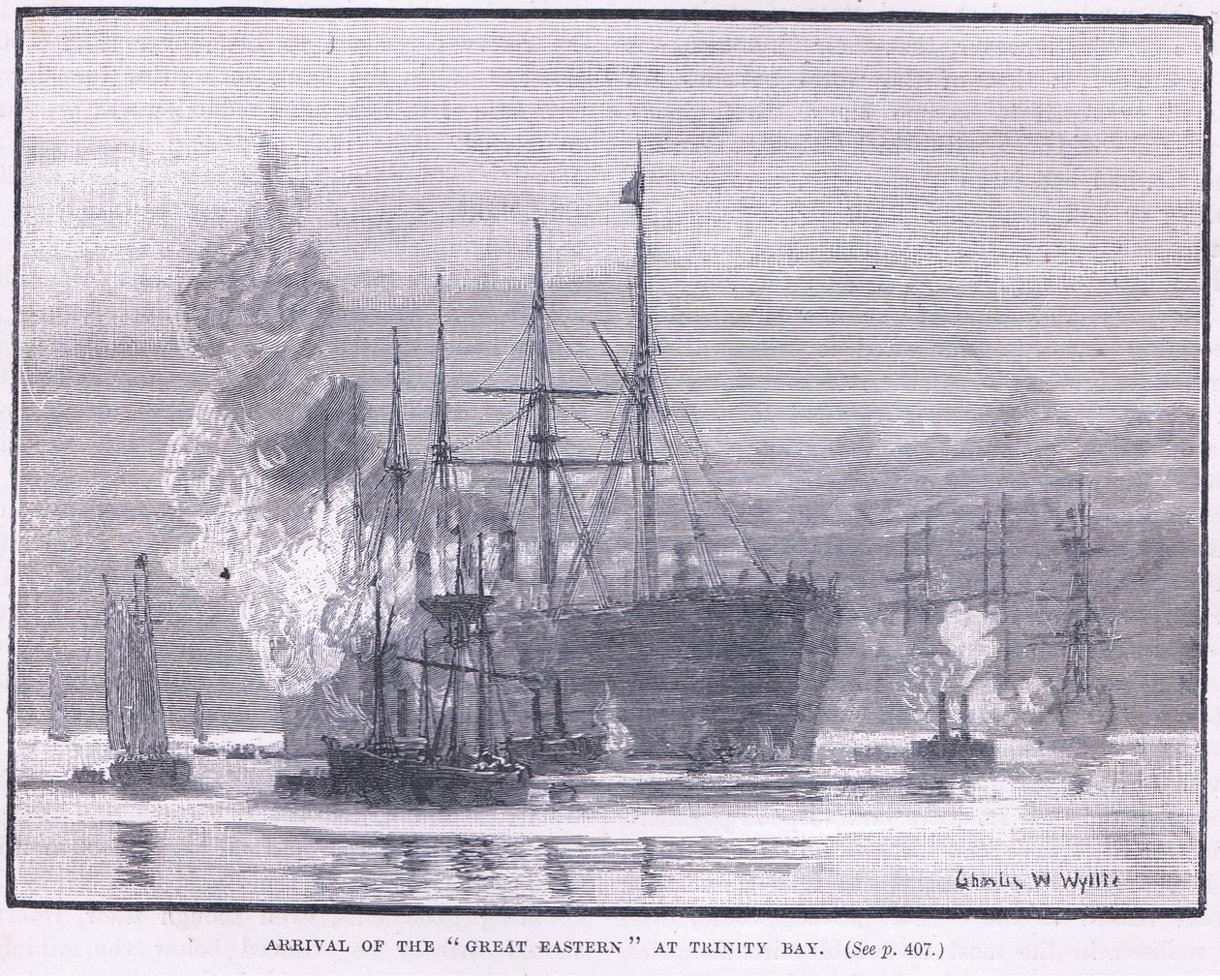 Aankomst van de Great Eastern in Trinity Bay 1866 AD door Charles William Wyllie