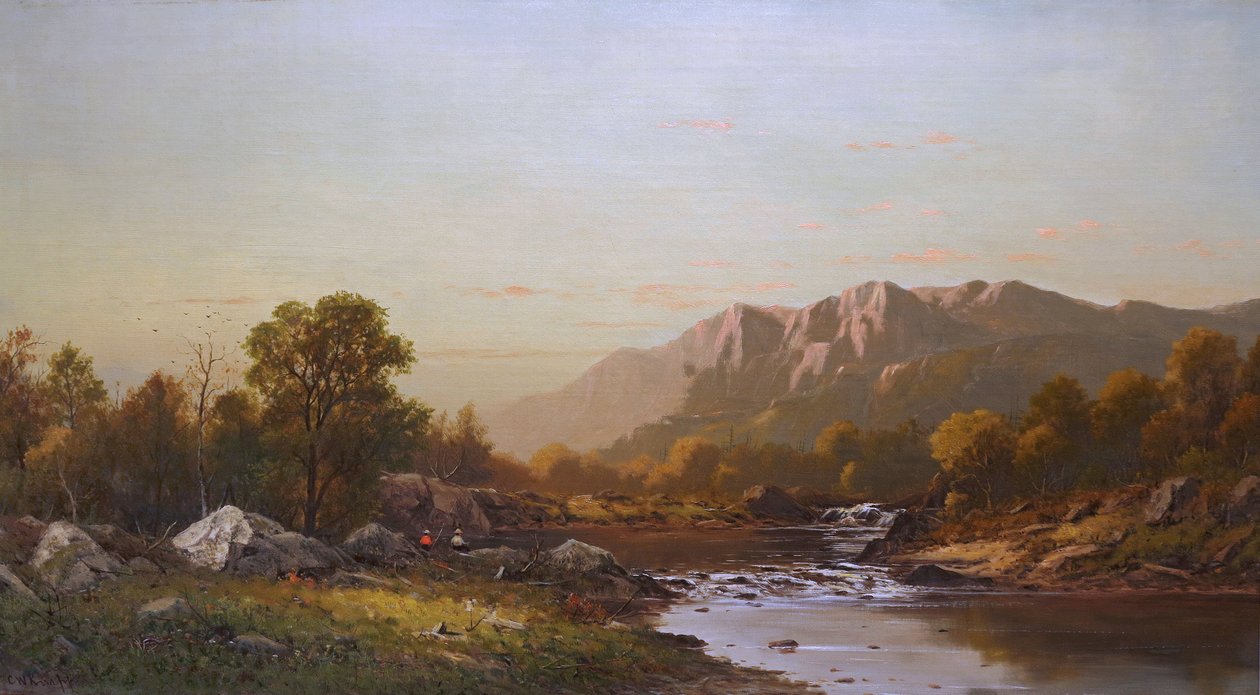 Landschap met vissers door Charles Wilson Knapp