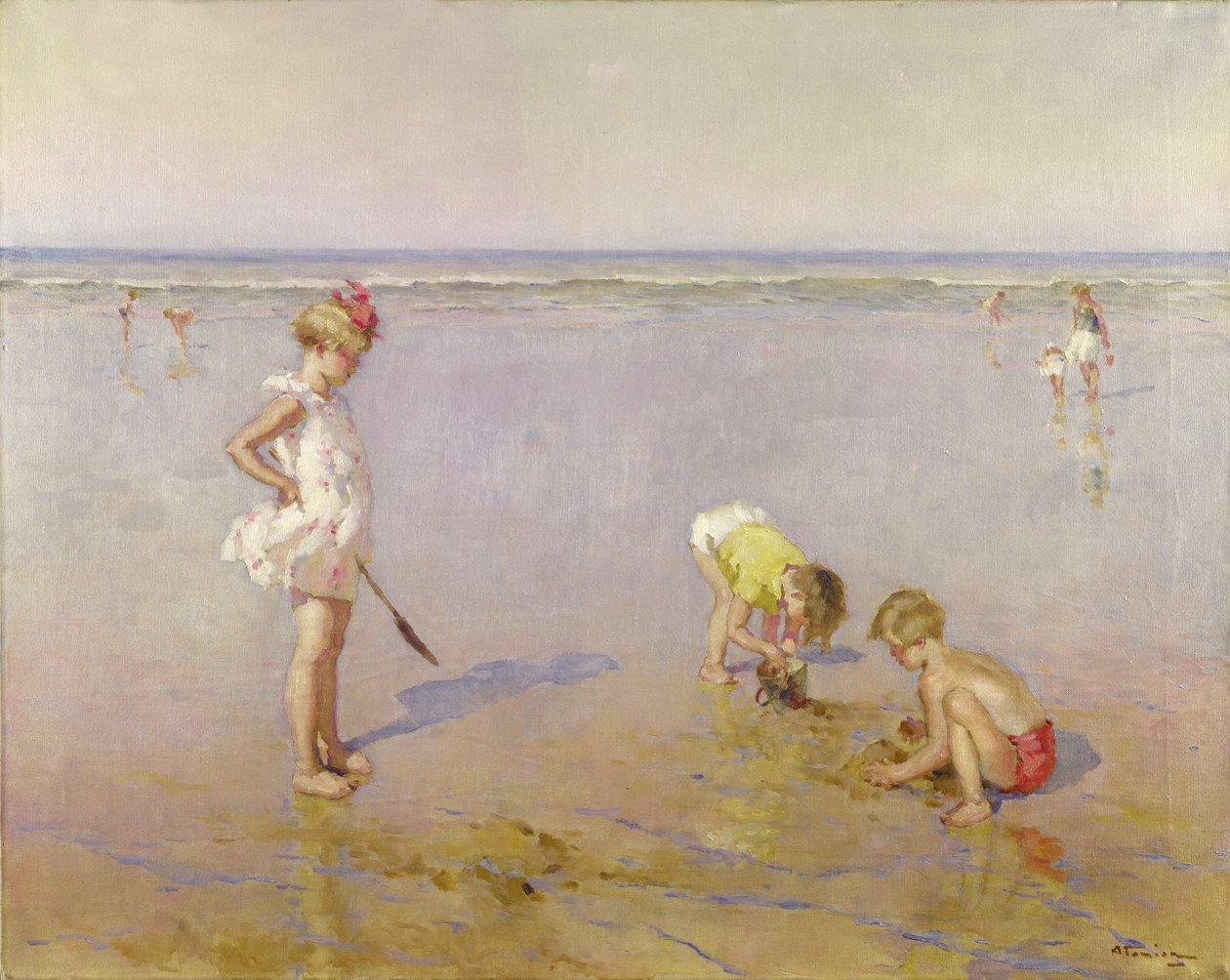 Strandscène door Charles Garabed Atamian