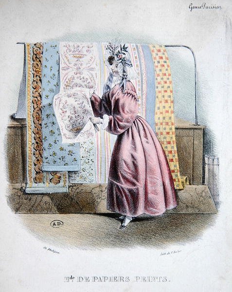 Behangverkoper, ca. 1840 door Charles (after) Philipon