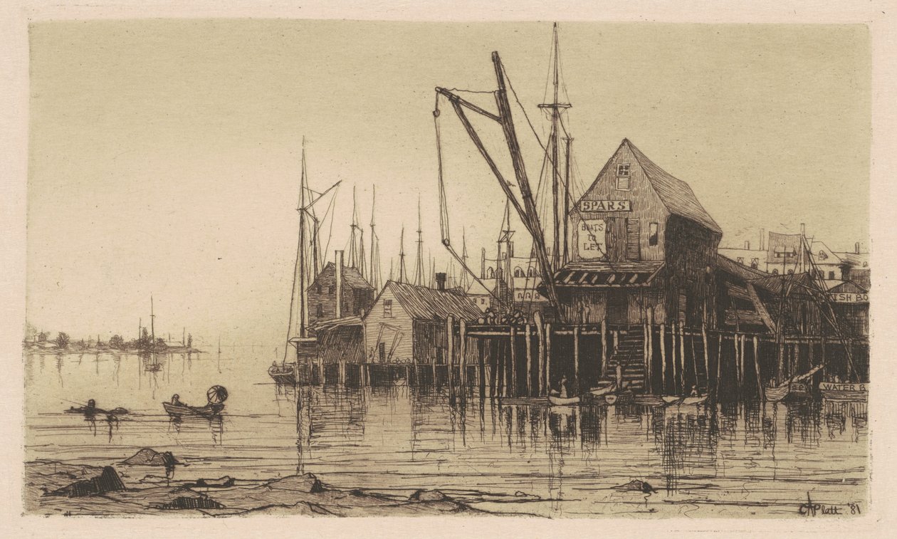 Oude botenhuis door Charles A. Platt