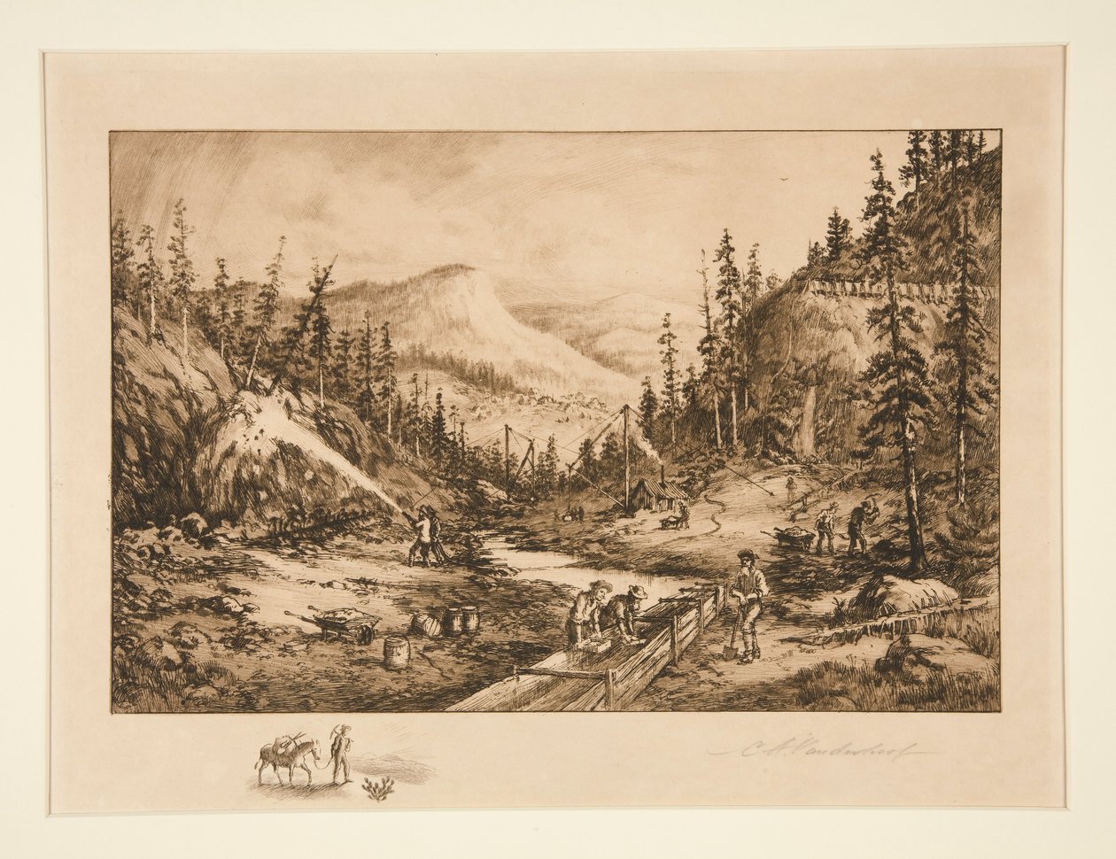 Goudzoekers in Californië door Charles A. Vanderhoof