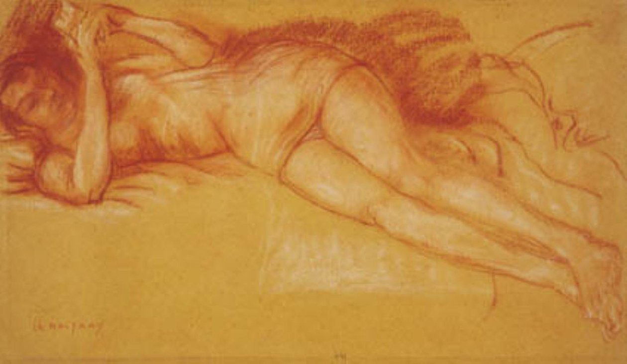 Vrouw die in bed leest door Charles Alexandre Malfray