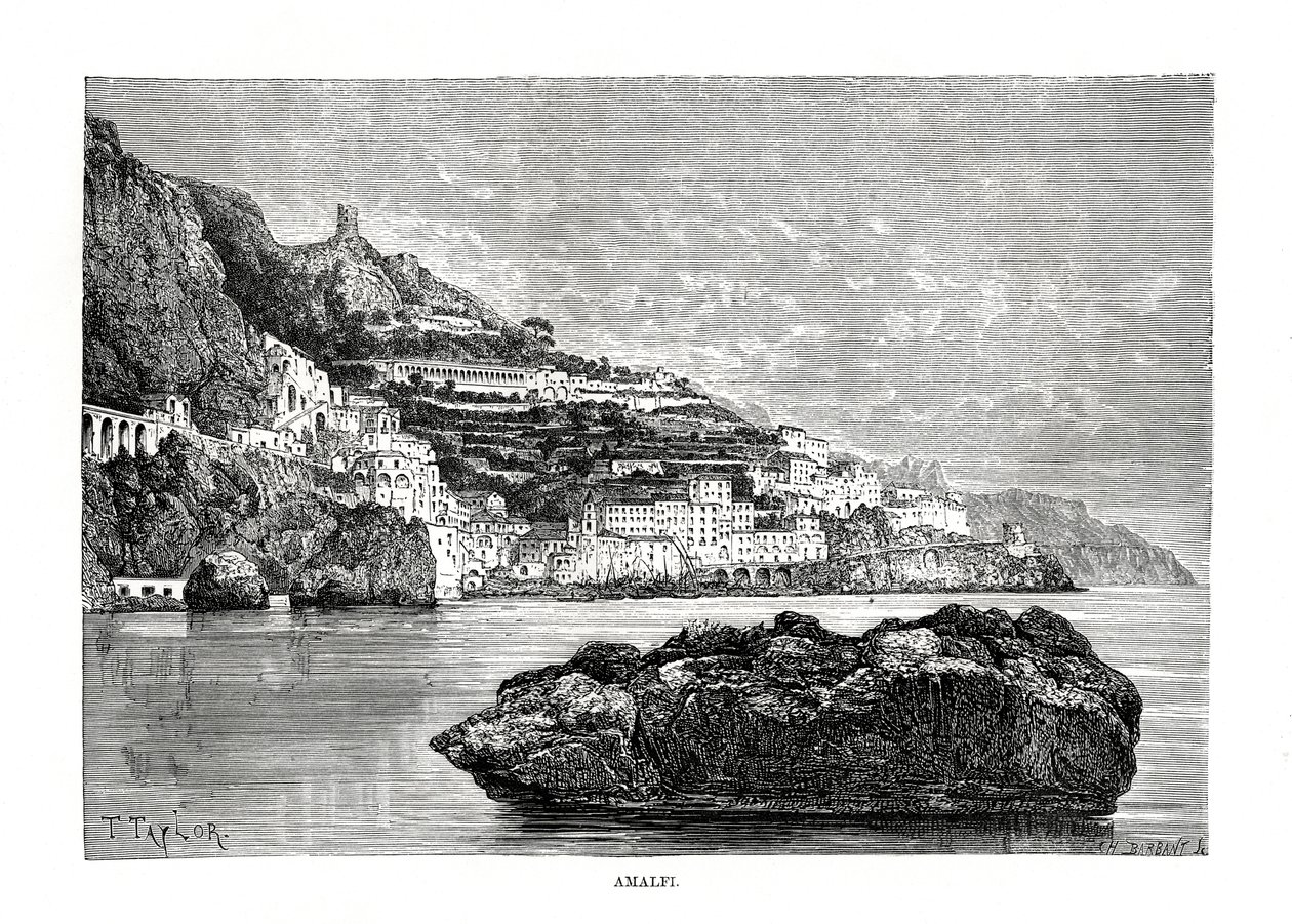Amalfi, Italië, 1879 door Charles Barbant
