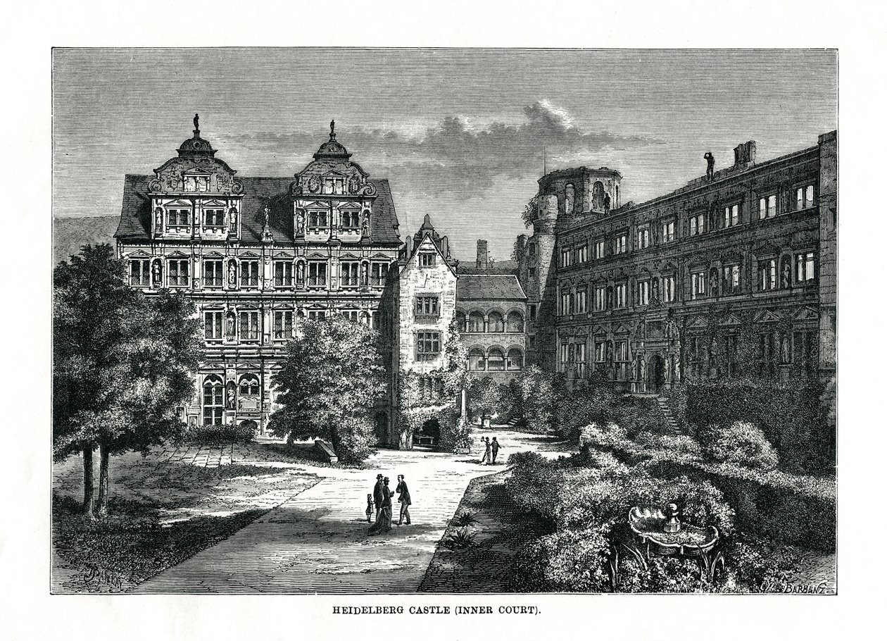 Kasteel Heidelberg, Duitsland, 1879 door Charles Barbant