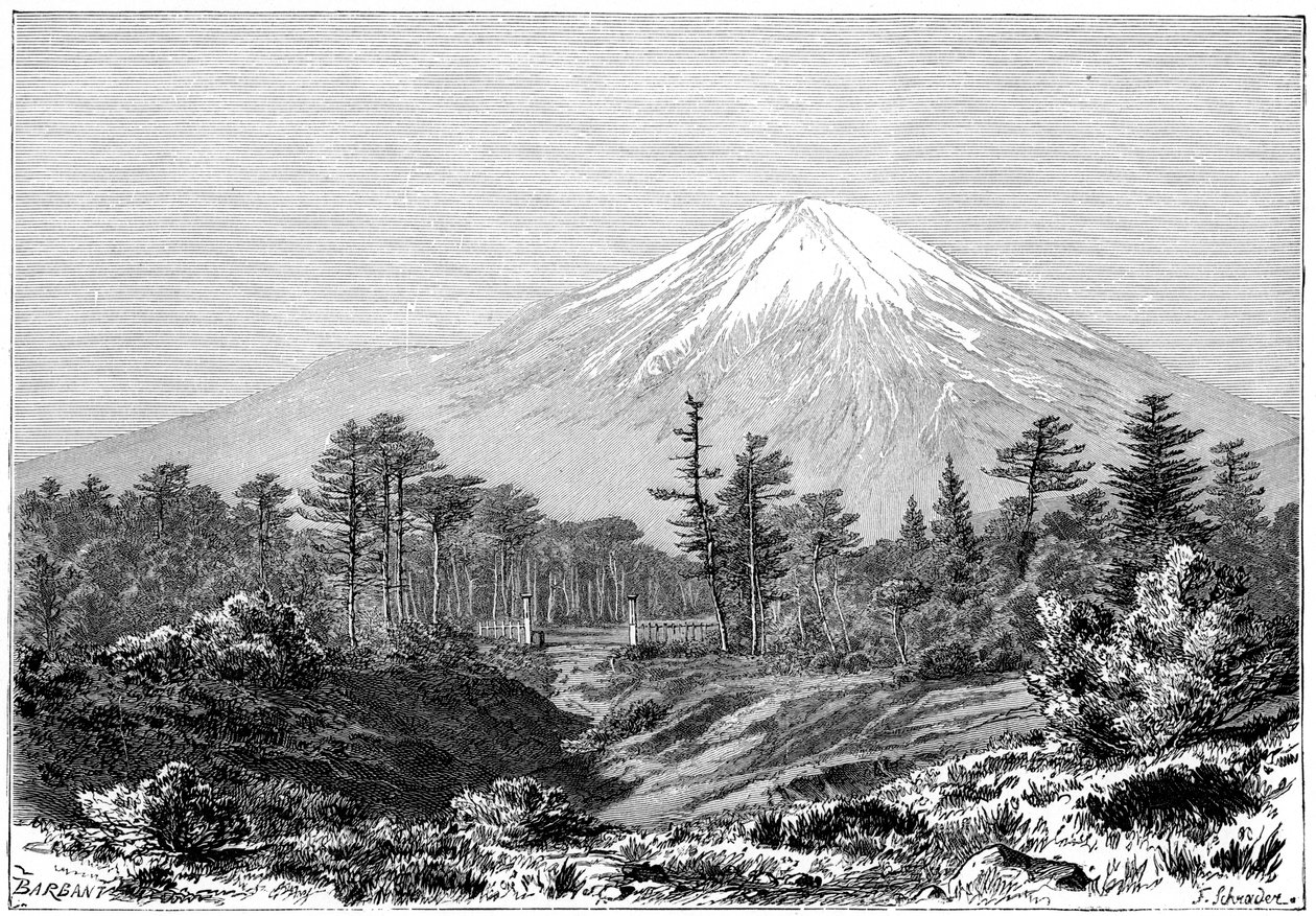 Mount Fuji, Japan, 1895 door Charles Barbant