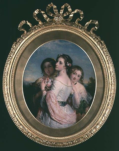 Drie Schoonheden, ca. 1845 door Charles Baxter