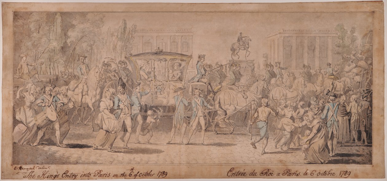 De intocht van de koning in Parijs door Charles Benazech