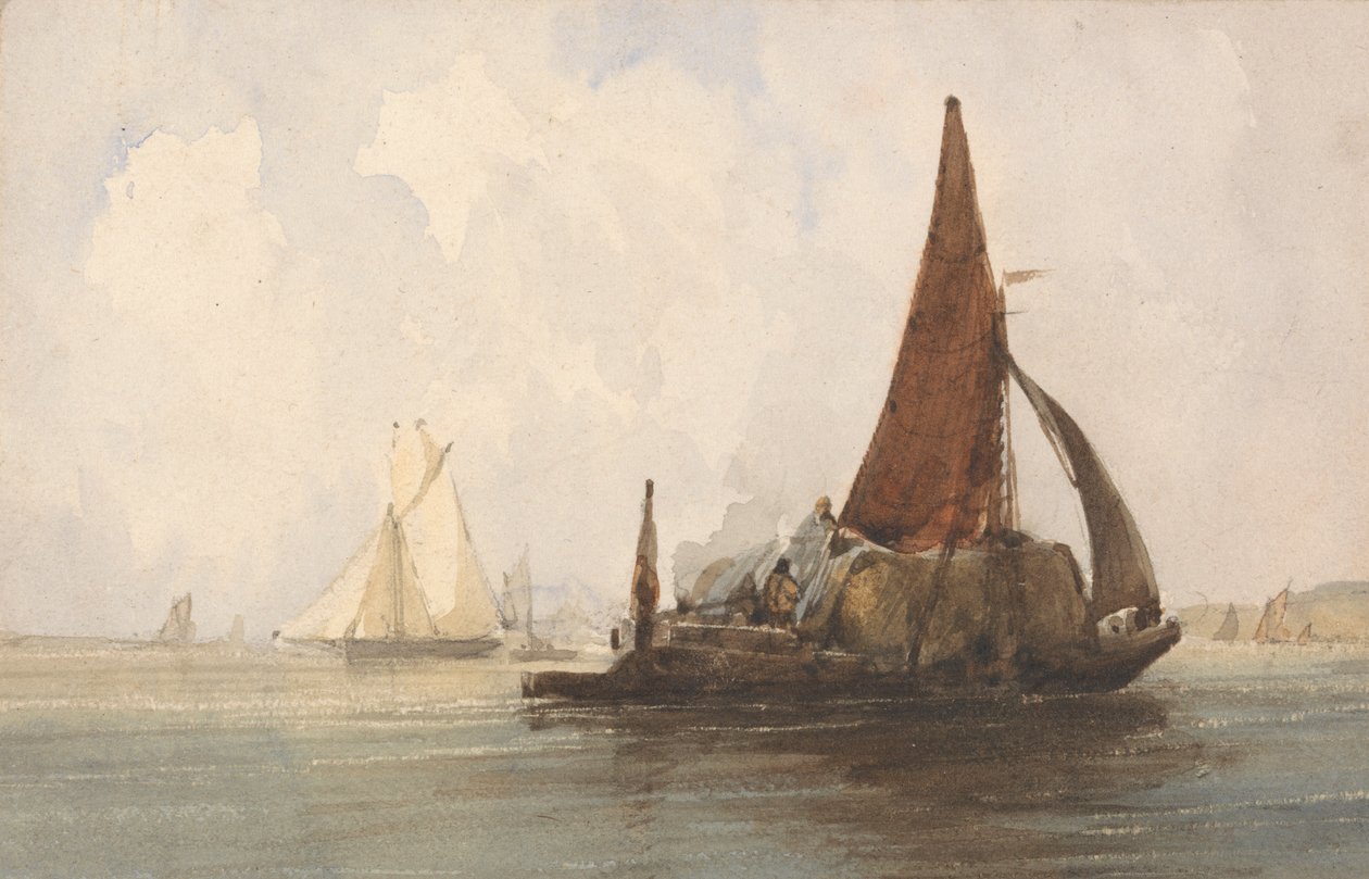 Hooiwagen in een kalme zee door Charles Bentley