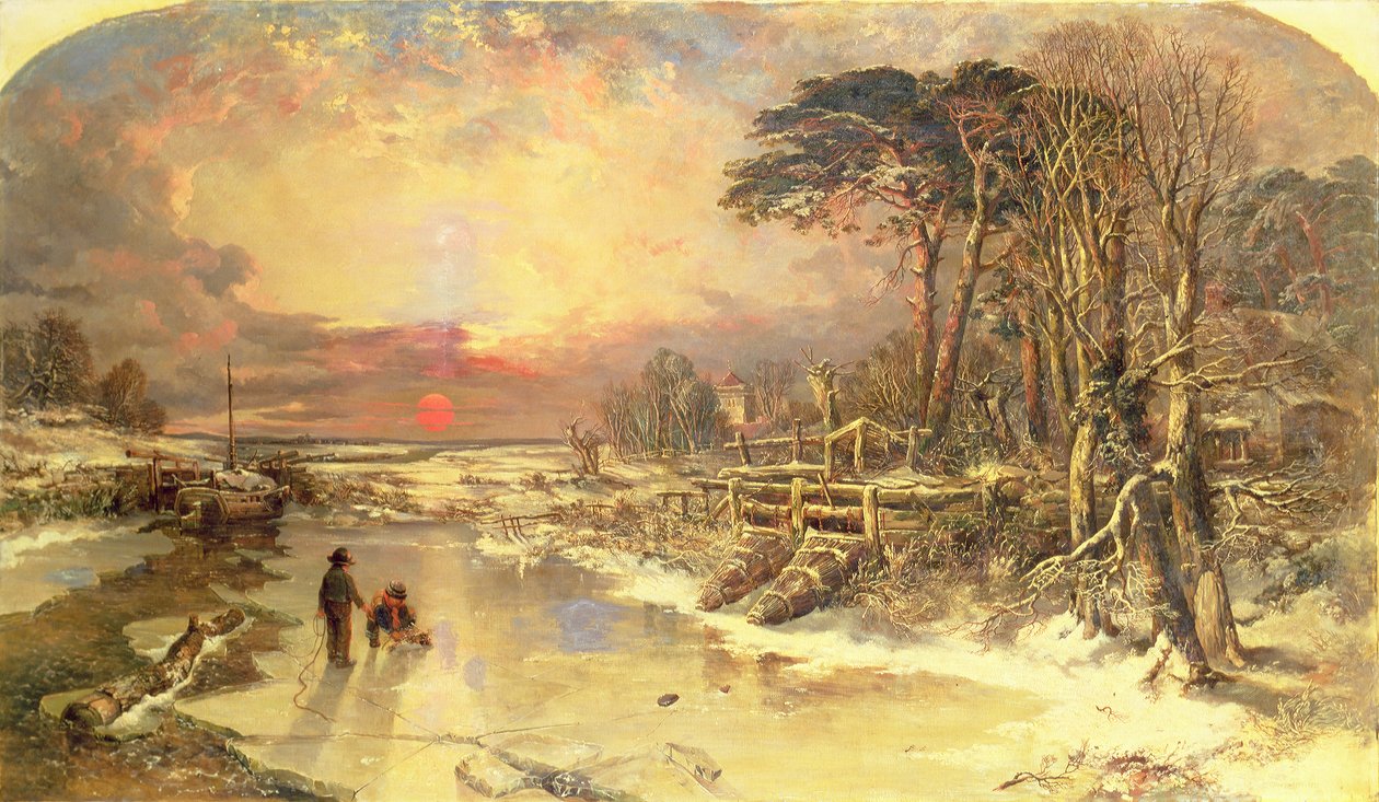 Winters tafereel aan de Theems door Charles Branwhite