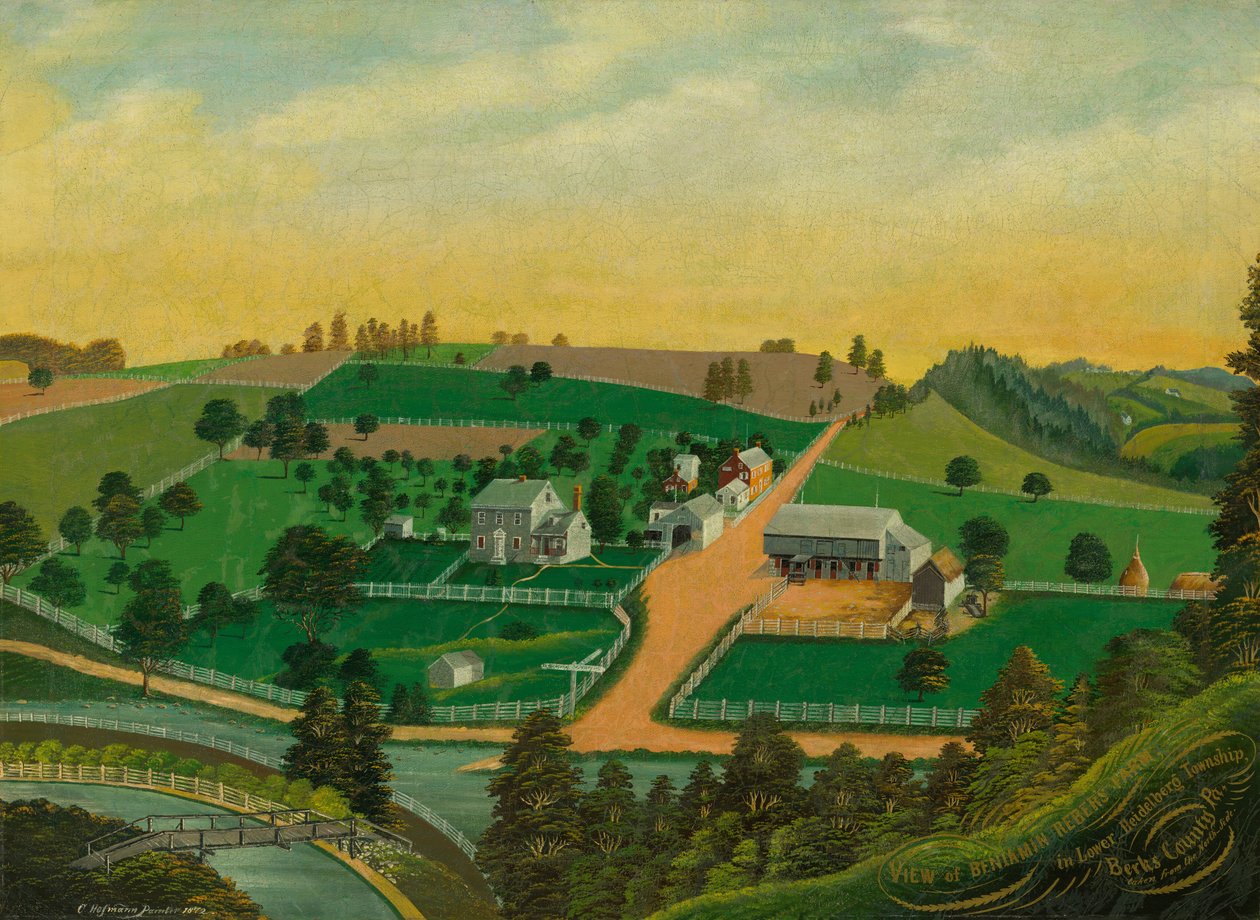 Uitzicht op de Boerderij van Benjamin Reber door Charles C. Hofmann