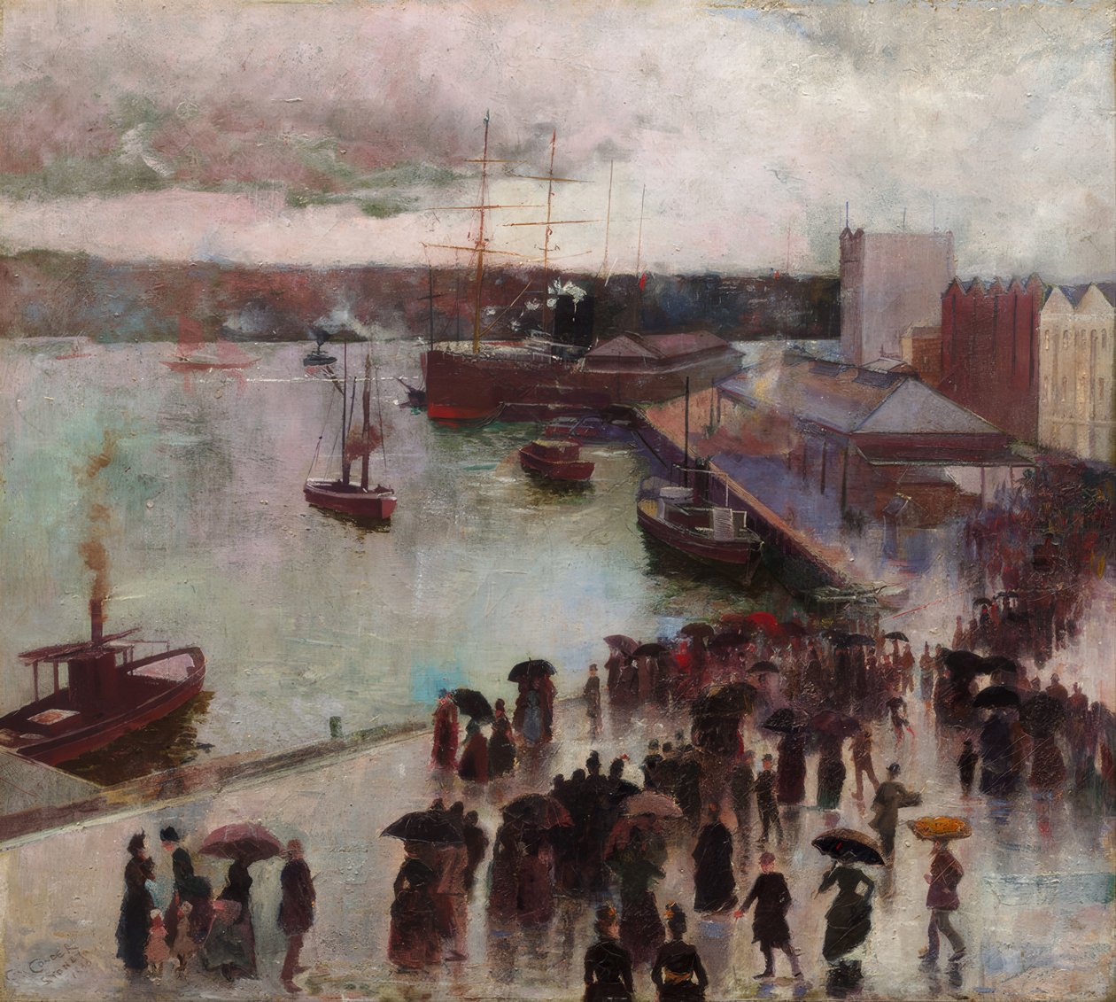 Vertrek van de Oriënt - Circular Quay door Charles Edward Conder