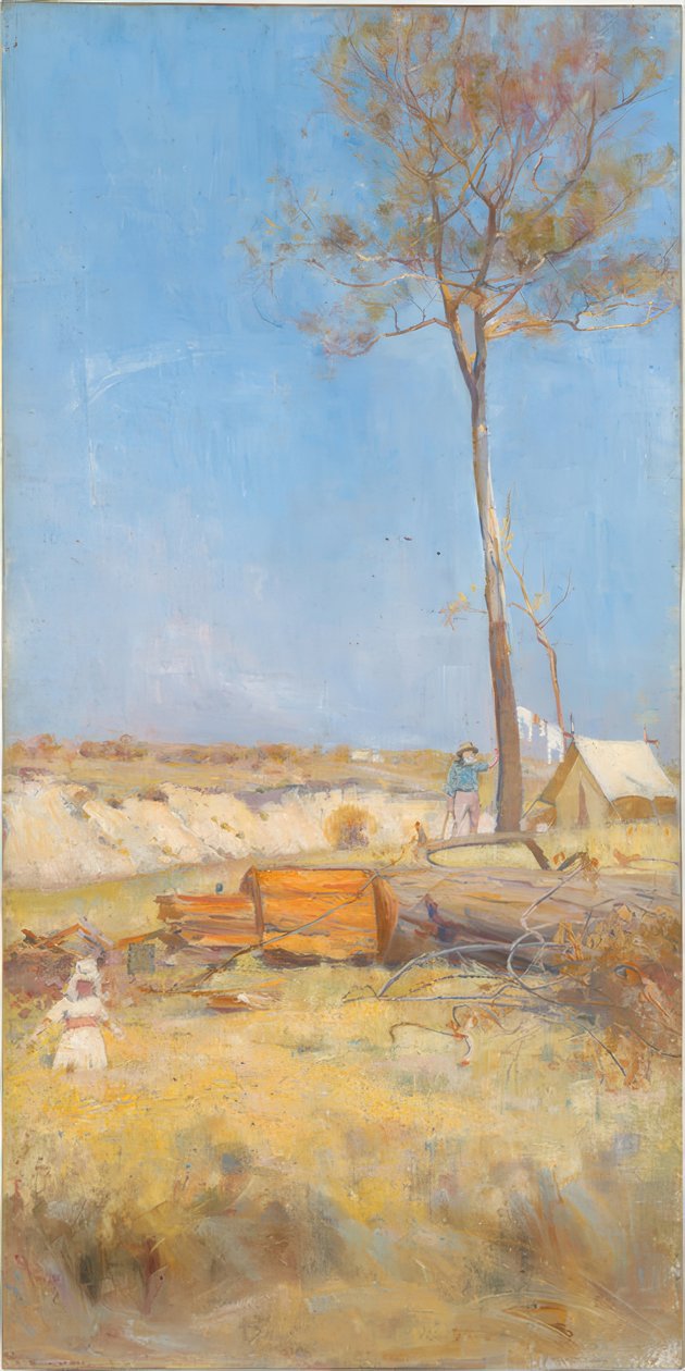 Onder een zuidelijke zon (Houthakkerskamp) door Charles Edward Conder