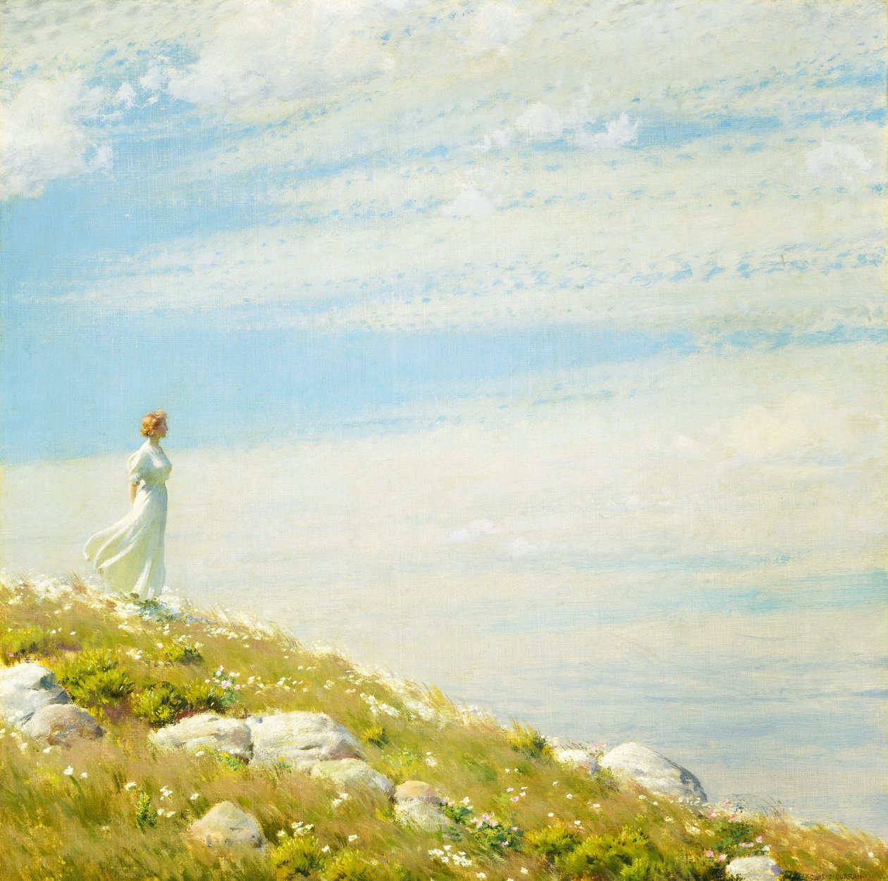 Een winderige dag door Charles Courtney Curran